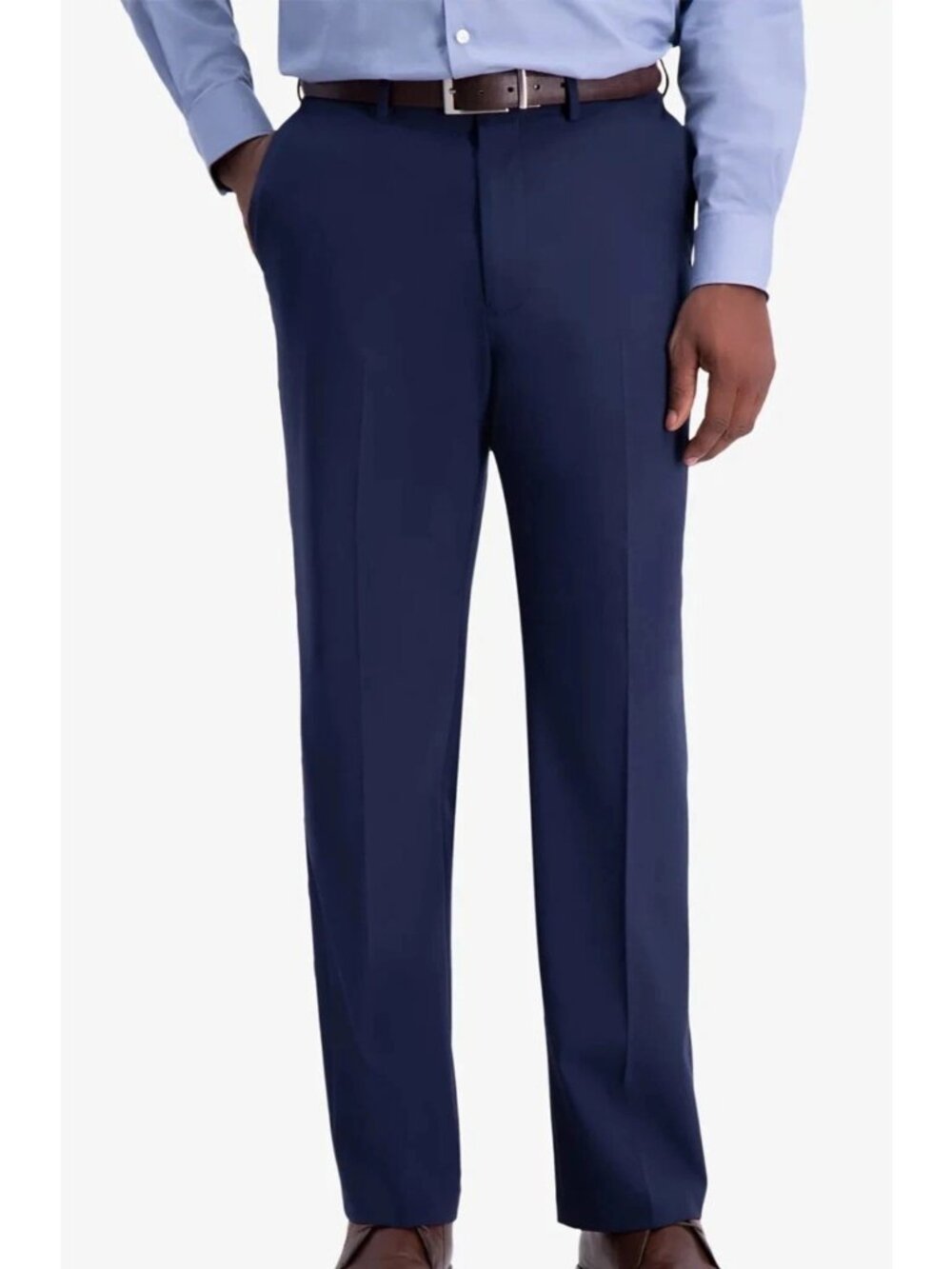 NWOT Haggar Men's Pants 36x32 Blue Flat-Front Dress Pants Straight Leg